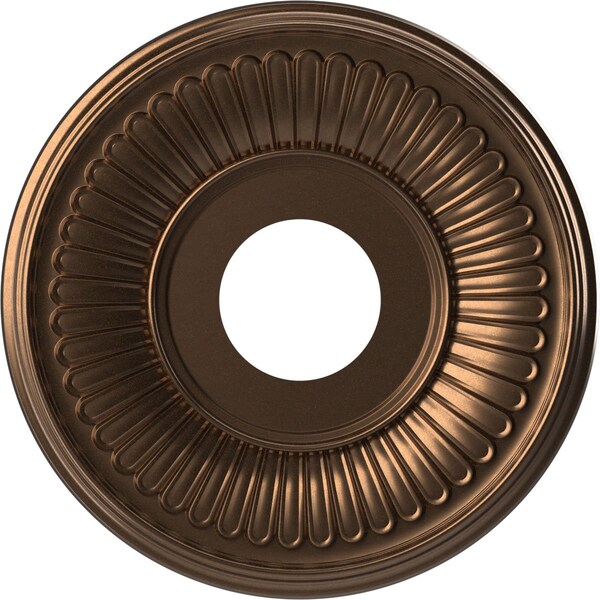 Ekena Millwork Berkshire PVC Medallion (Canopies up to 5 3/4"), 13"OD x 3 1/2"ID x 3/4"P, Metallic Antique Brass CMP13BECAB - main